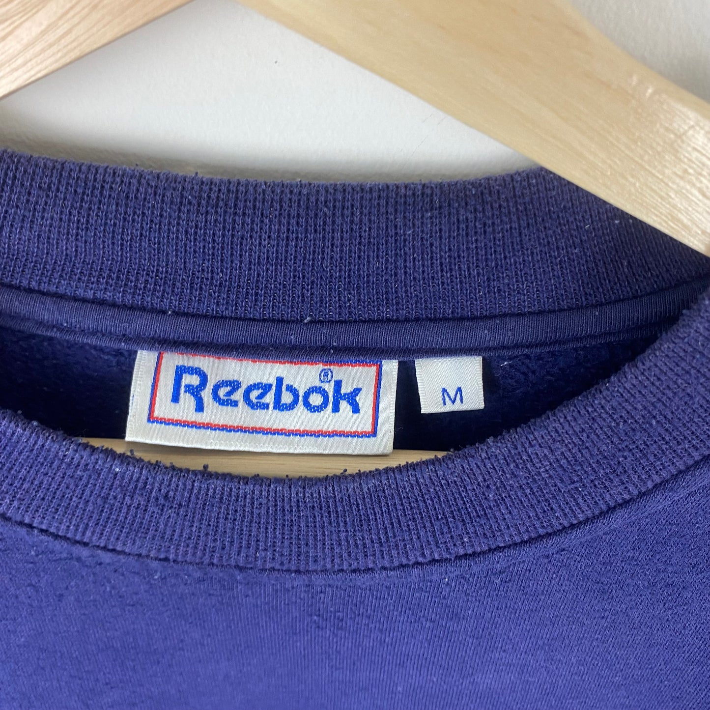 Vintage Reebok Big Logo Light Navy Sweatshirt - M