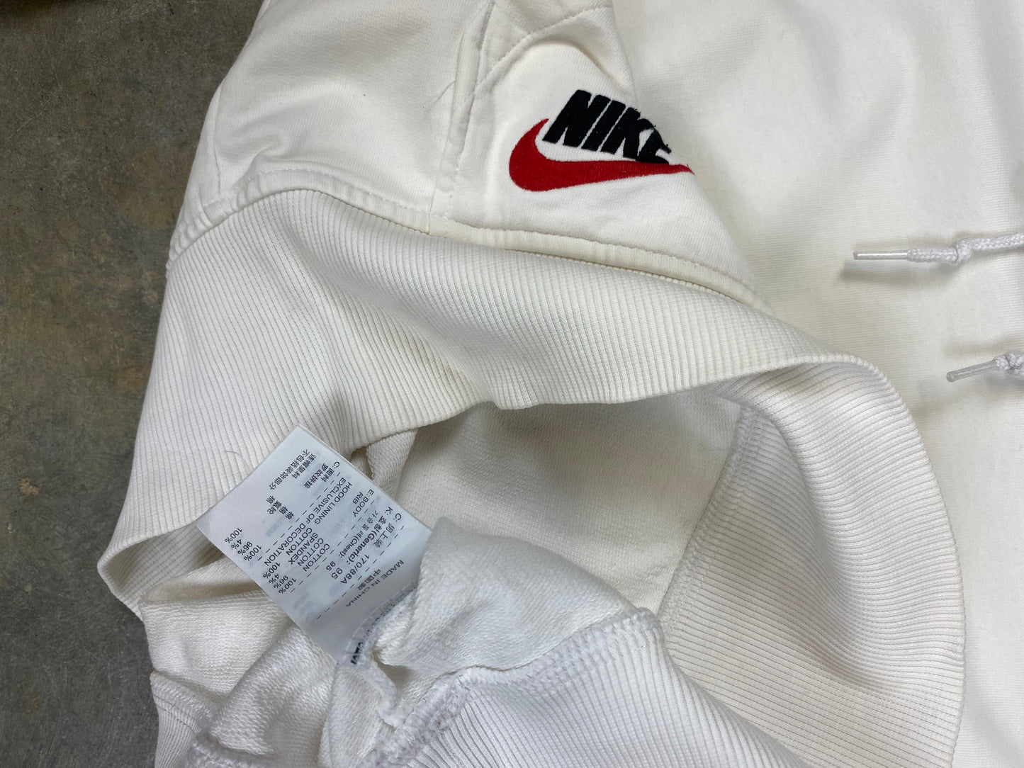 Nike White 'Just Do It' Hoodie - S