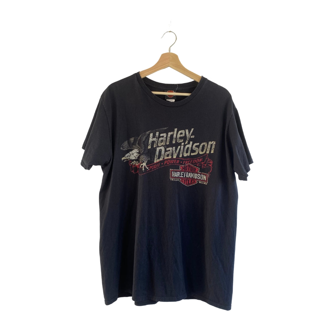 Vintage Black Delano, Minnesota Harley Davidson Tee (XL) - 001