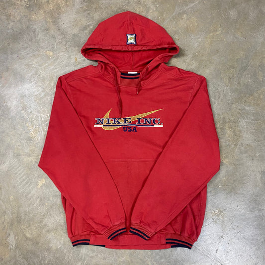 Vintage Red Nike Inc. USA Hoodie - M