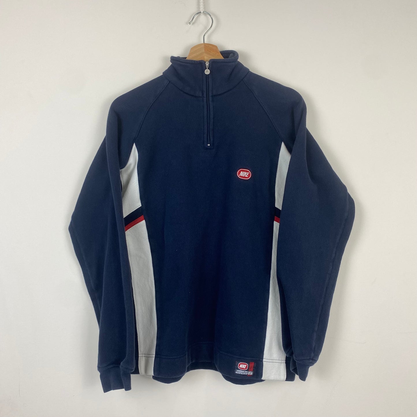 Vintage Nike Navy Quater Zip Sweatshirt - S