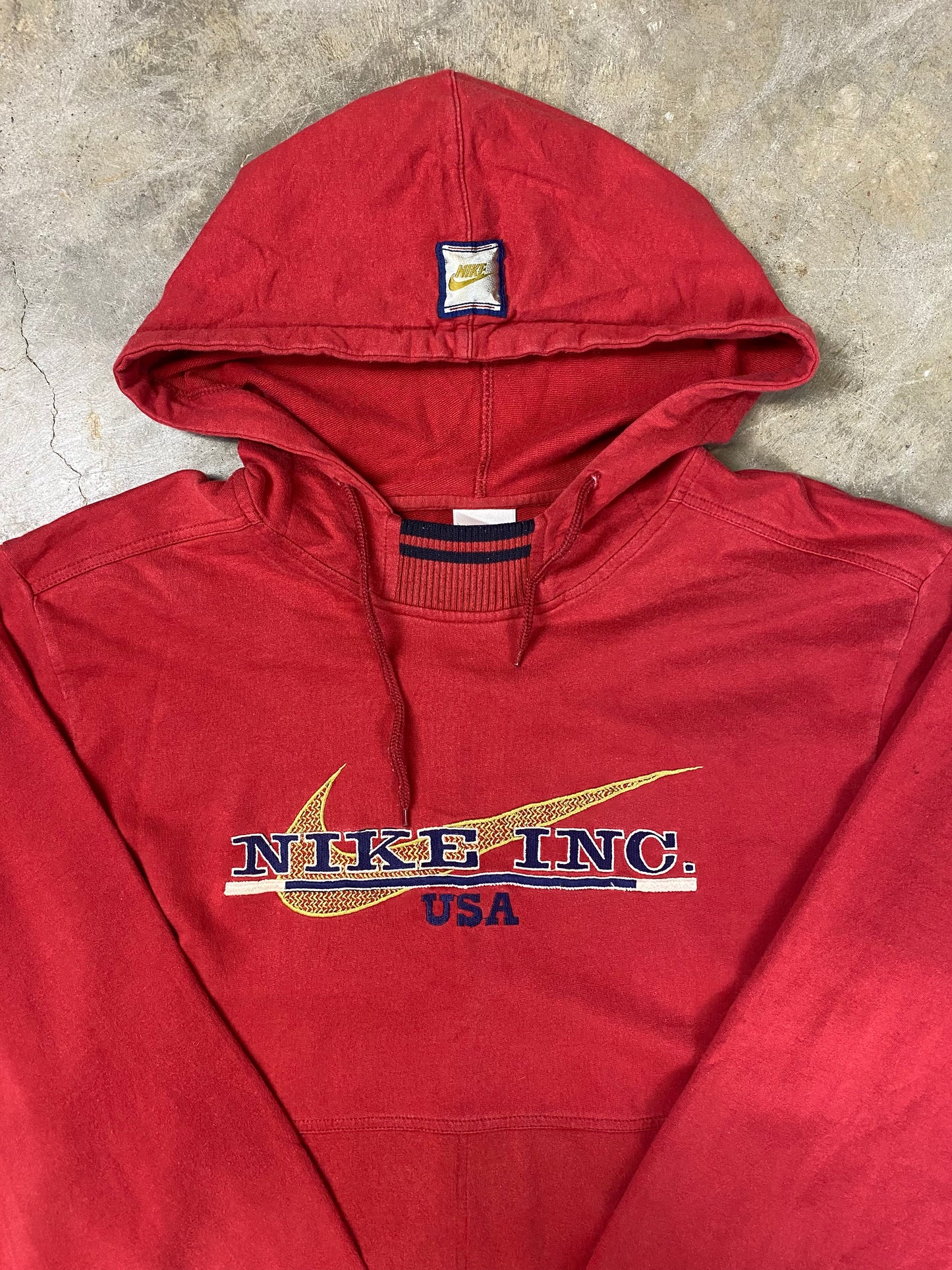 Vintage Red Nike Inc. USA Hoodie - M