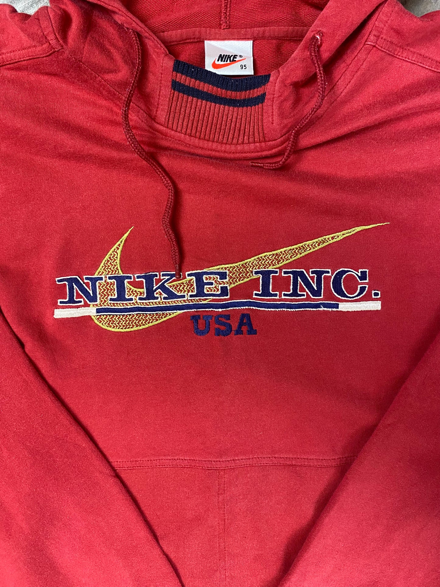 Vintage Red Nike Inc. USA Hoodie - M